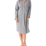 Ava Houndstooth Flannelette Cotton Midi Length Nightshirt