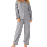 Ava Houndstooth Flannelette Cotton Pyjama Set Magnolia Lounge
