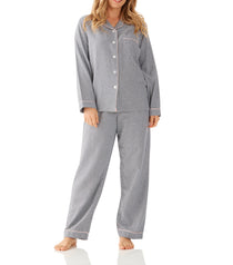 Ava Houndstooth Flannelette Cotton Pyjama Set Magnolia Lounge