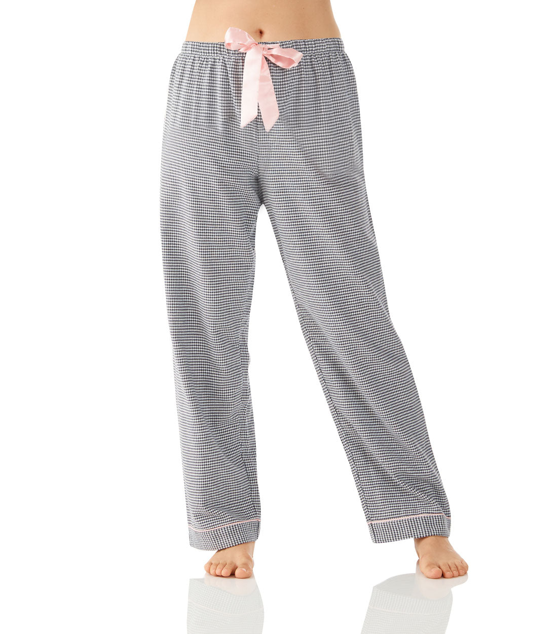 Ava Houndstooth Flannelette Cotton Pyjama Pants Magnolia Lounge