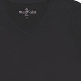 Women's Black Premium Bamboo V Neck Tee