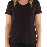 Women's Black Premium Bamboo V Neck Tee
