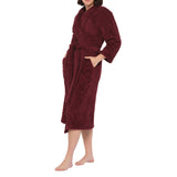 Burgundy Shawl Collar Lux Sherpa Fleece Dressing Gown