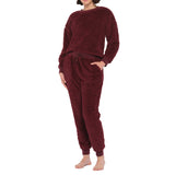 Burgundy Lux Sherpa Fleece Lounge Set