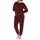 Burgundy Lux Sherpa Fleece Lounge Set