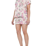 Barcelona Floral Viscose Shortie Pyjama Set