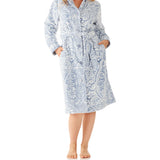 Women's Winter Fleece Button Up Dressing Gown | Wallflowers Button Through Fleece Dressing Gown | Magnolia Lounge Australia