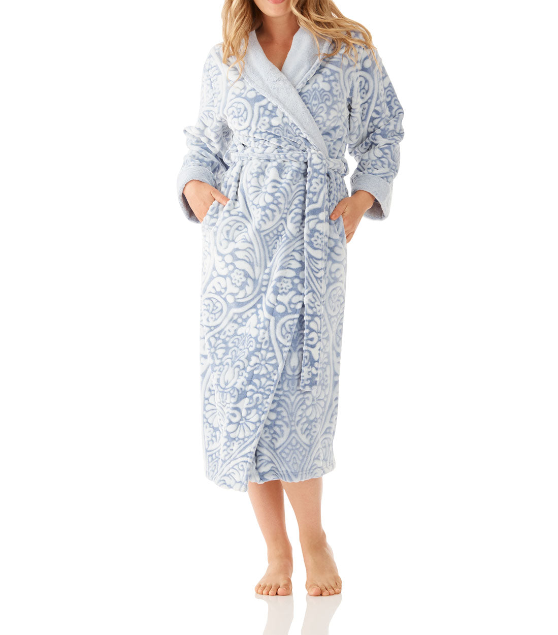 Women's Winter Fleece Dressing Gown Australia | Wallflowers Shawl Collar Fleece Dressing Gown | Magnolia Lounge Australia