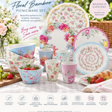 Floral Bamboo Picnicware Set