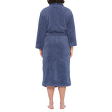 Denim Shawl Collar Lux Sherpa Fleece Dressing Gown