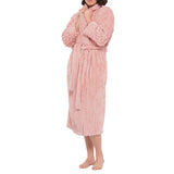 Dusty Pink Shawl Collar Lux Jacquard Fleece Dressing Gown