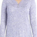 Dawn Paisley Bamboo Elastane Henley Pyjama Set | women's winter pyjamas | Magnolia Lounge Australia