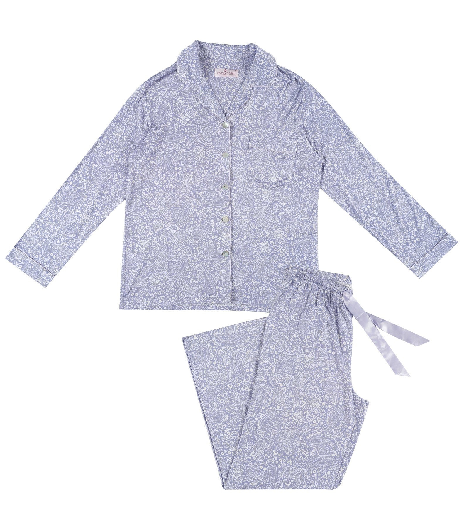 Dawn Paisley Bamboo Elastane Pyjama Set | Women's Winter Pyjamas | Magnolia Lounge Australia