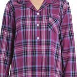 Dusk Check Flannelette Cotton Midi Nightshirt | Women's Winter Nightie | Magnolia Lounge Australia