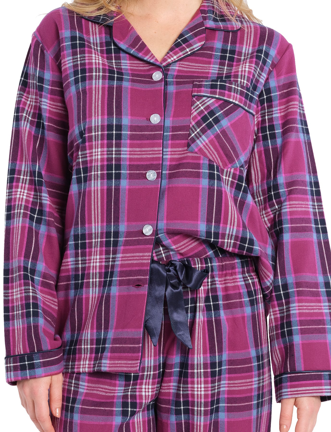 Dusk Check Flannelette Cotton Pyjama Set | women's winter pyjama set | Magnolia Lounge Australia