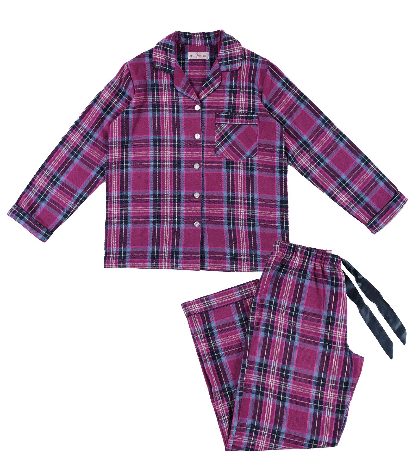 Dusk Check Flannelette Cotton Pyjama Set | women's winter pyjama set | Magnolia Lounge Australia
