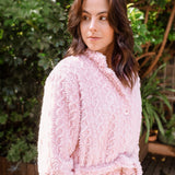 Dusty Pink Button Up Fleece Dressing Gown | Winter dressing gowns | Magnolia Lounge Australia