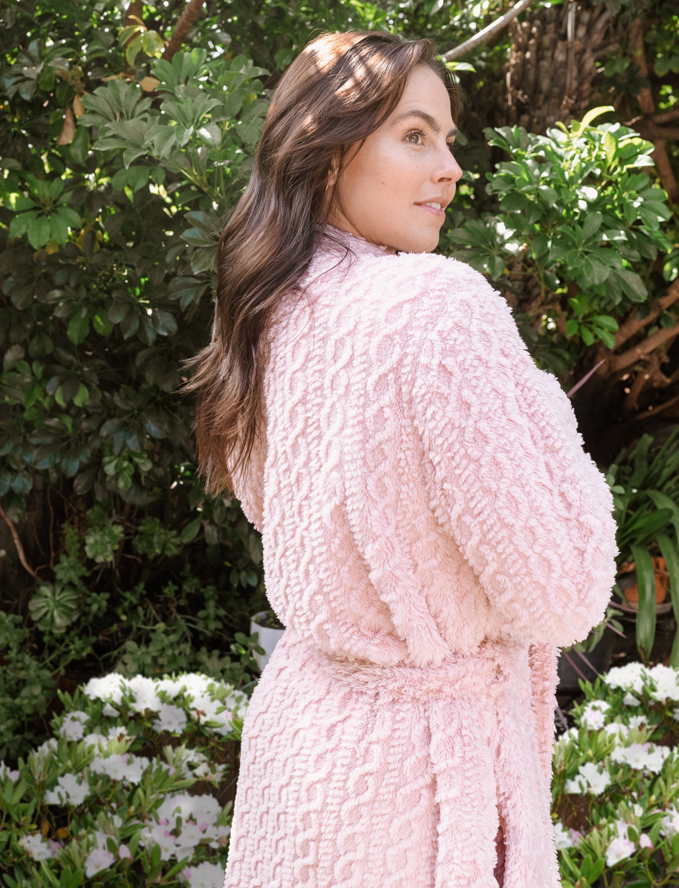 Dusty Pink Button Up Fleece Dressing Gown | Winter dressing gowns | Magnolia Lounge Australia