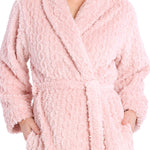 Dusty Pink Shawl Collar Fleece Dressing Gown | womens winter dressing gown | magnolia lounge australia