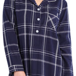 Evening Check Flannelette Cotton Midi Nightshirt | womens winter nightshirt | Magnolia Lounge Australia