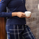 Evening Check Flannelette Cotton Pyjama Pants | womens winter pyjama pants | Magnolia Lounge Australia