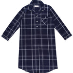 Evening Check Flannelette Cotton Midi Nightshirt | womens winter nightshirt | Magnolia Lounge Australia