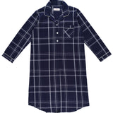 Evening Check Flannelette Cotton Midi Nightshirt | womens winter nightshirt | Magnolia Lounge Australia