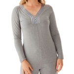 Leila Bamboo Elastane Henley Tee | Magnolia Lounge Australia