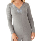 Leila Bamboo Elastane Henley Tee | Magnolia Lounge Australia