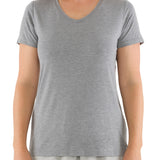 Women's Grey Premium Bamboo V Neck Tee