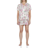 Barcelona Floral Viscose Shortie Pyjama Set