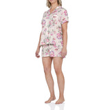 Barcelona Floral Viscose Shortie Pyjama Set
