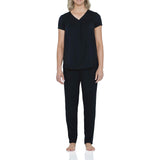 NOIR Bamboo Elastane Twist SS Tee & Tapered Pant Set