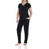 NOIR Bamboo Elastane Twist SS Tee & Tapered Pant Set