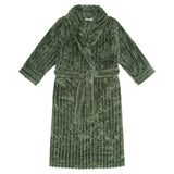 Olive Shawl Collar Lux Jacquard Fleece Dressing Gown