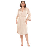 Champagne Lux Satin Midi Robe
