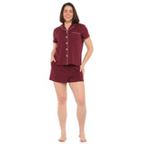 Plum Peached Cotton Jersey Shortie Pyjama Set