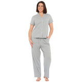 Grey Marle Peached Cotton Jersey Short Sleeve Pyjama Set