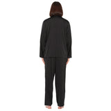 Black Lux Satin Long Sleeve Pyjama Set