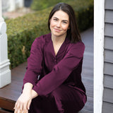Plum Lux Satin Long Sleeve Pyjama Set