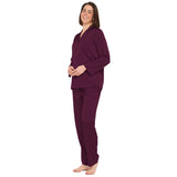 Plum Lux Satin Long Sleeve Pyjama Set