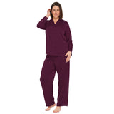 Plum Lux Satin Long Sleeve Pyjama Set