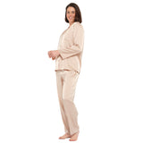 Champagne Lux Satin Long Sleeve Pyjama Set
