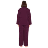 Plum Lux Satin Long Sleeve Pyjama Set