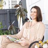 Champagne Lux Satin Long Sleeve Pyjama Set