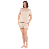 Champagne Lux Satin Shortie Pyjama Set