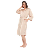 Champagne Lux Satin Midi Robe