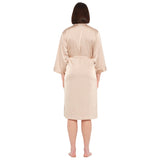 Champagne Lux Satin Midi Robe