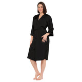 Black Lux Satin Midi Robe