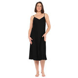 Black Lux Satin Midi Chemise